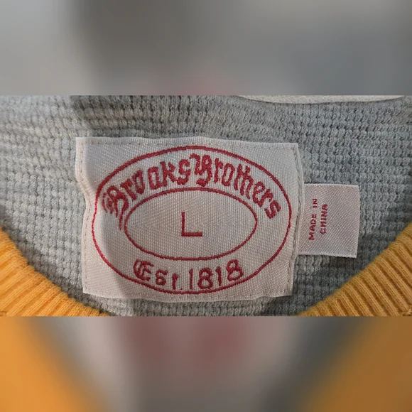 Brooks Brothers Men Thermal Style Longsleeve Size Large - Picture 2 of 8